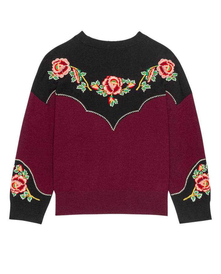 The Great - Heirloom Rose Pullover in Wine - Kalifornia Jean Bar