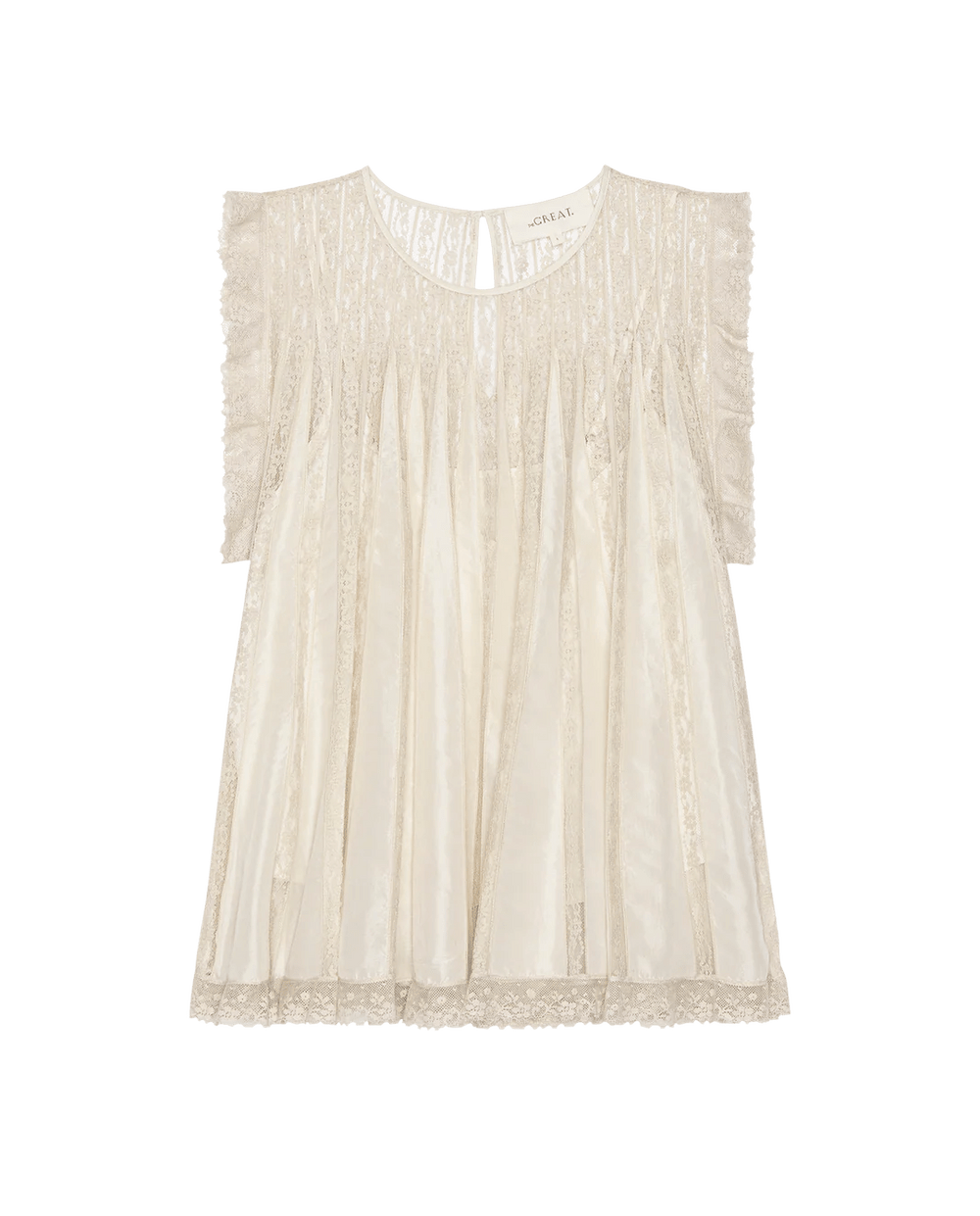 The Great - Keepsake Lace Shell Top in Cream - Kalifornia Jean Bar