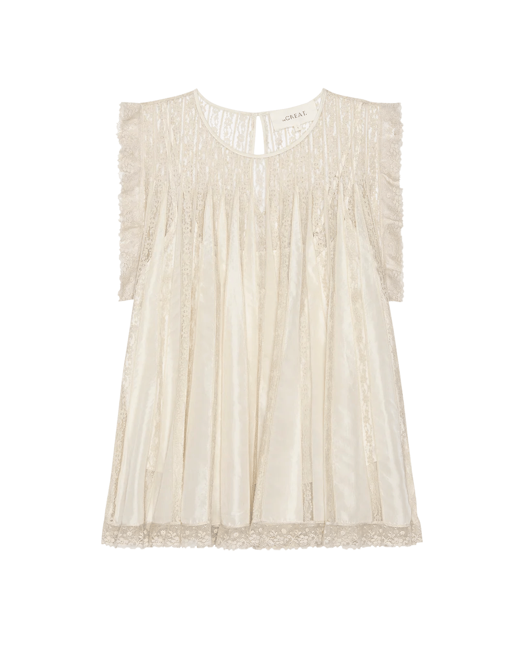 The Great - Keepsake Lace Shell Top in Cream - Kalifornia Jean Bar