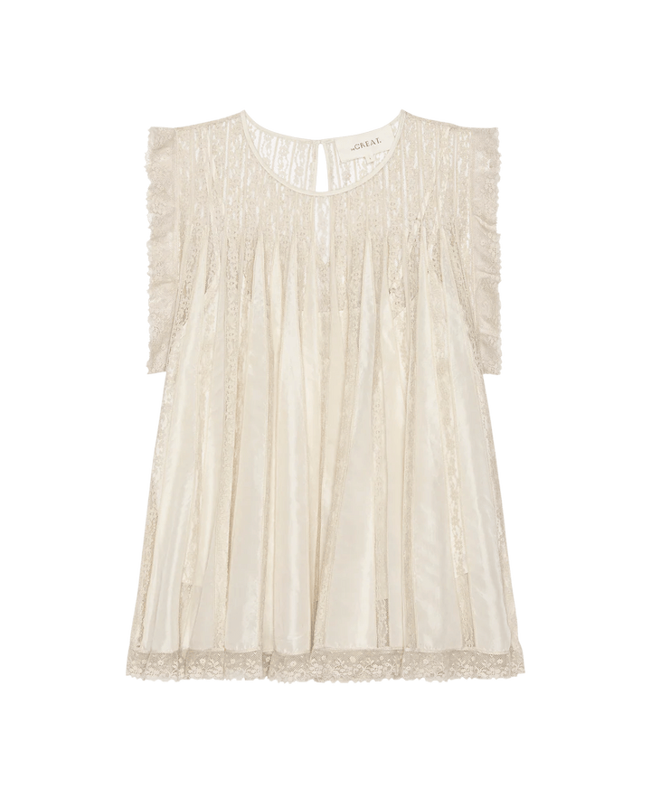 The Great - Keepsake Lace Shell Top in Cream - Kalifornia Jean Bar