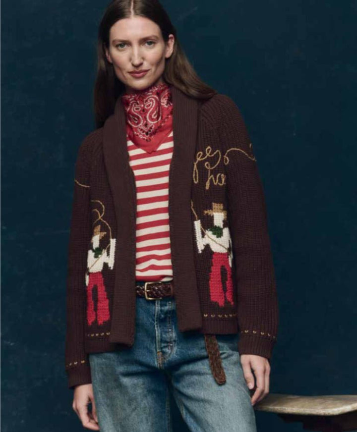 The Great - Lasso Lodge Cardigan Umber - Kalifornia Jean Bar