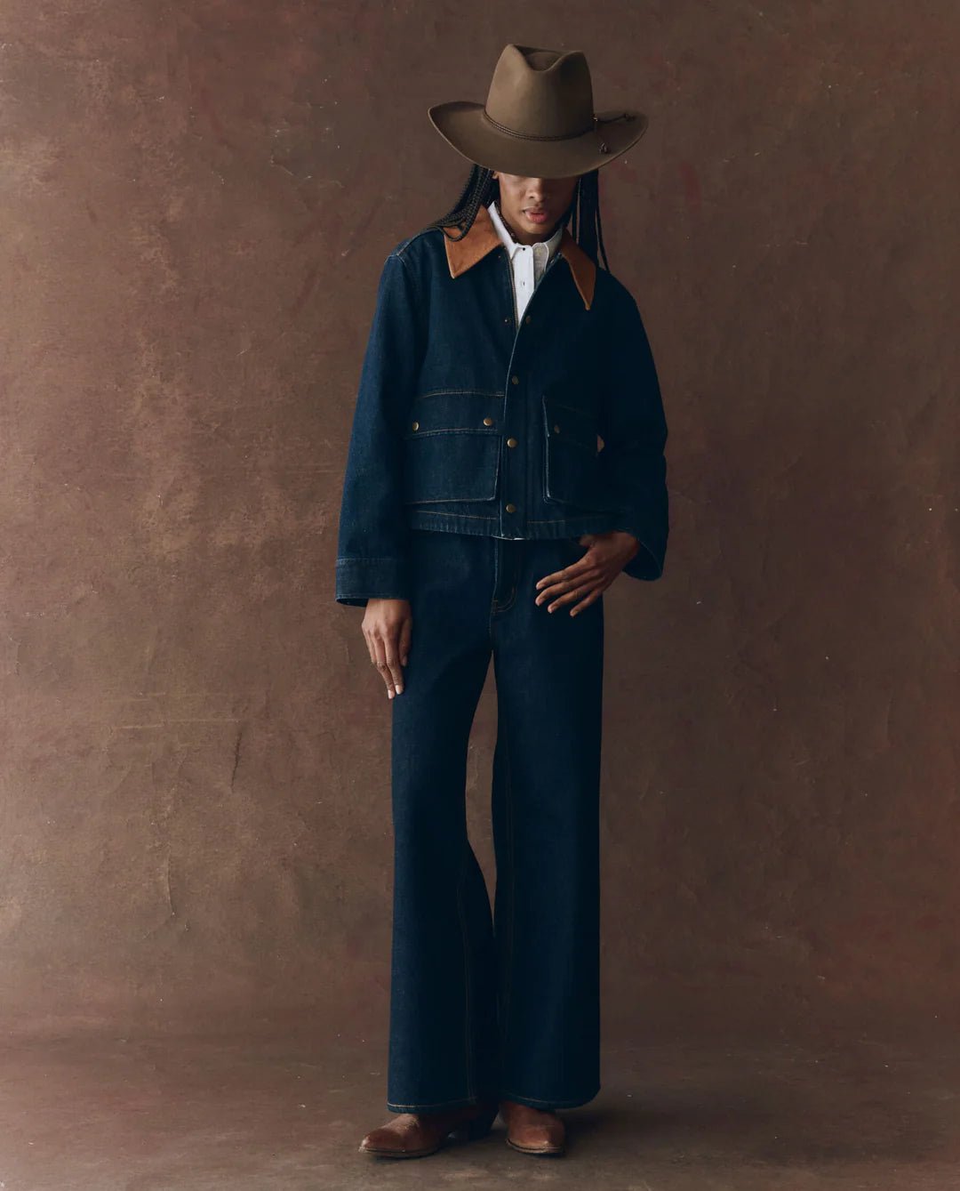 The Great - Midnight Rinse Denim Swingy Jacket - Kalifornia Jean Bar