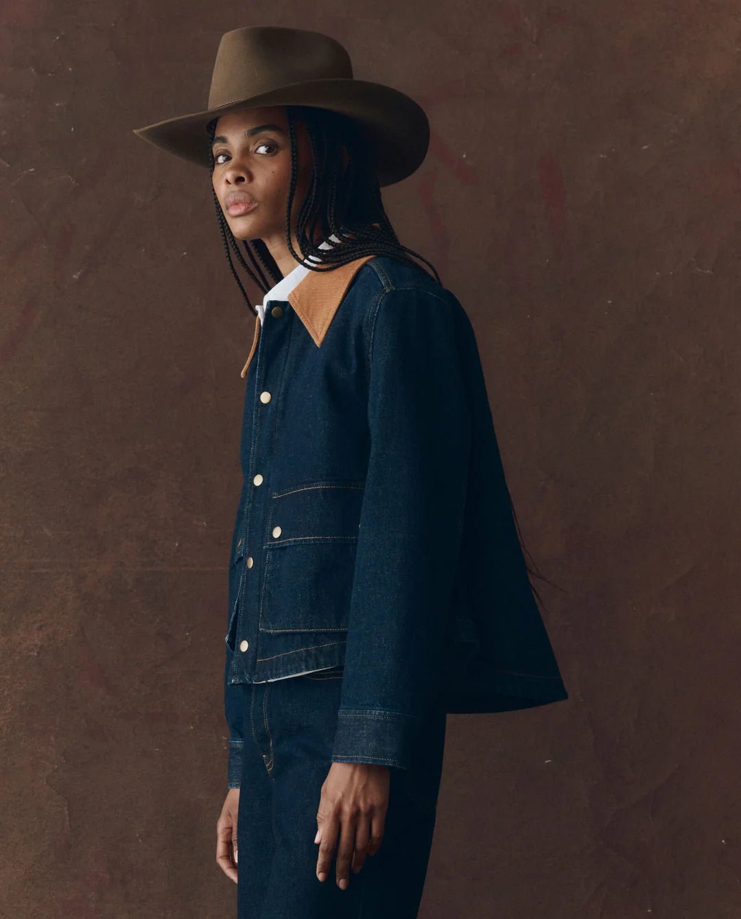 The Great - Midnight Rinse Denim Swingy Jacket - Kalifornia Jean Bar