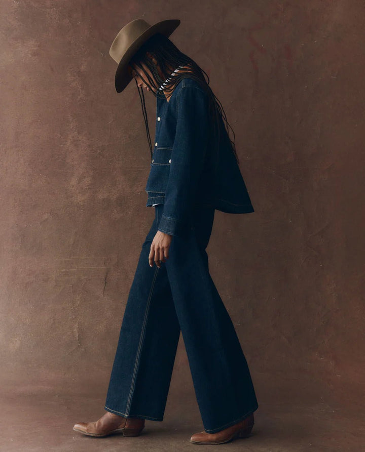 The Great - Midnight Rinse Denim Swingy Jacket - Kalifornia Jean Bar