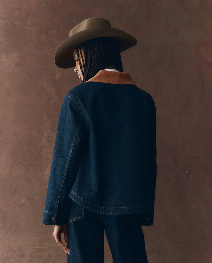 The Great - Midnight Rinse Denim Swingy Jacket - Kalifornia Jean Bar