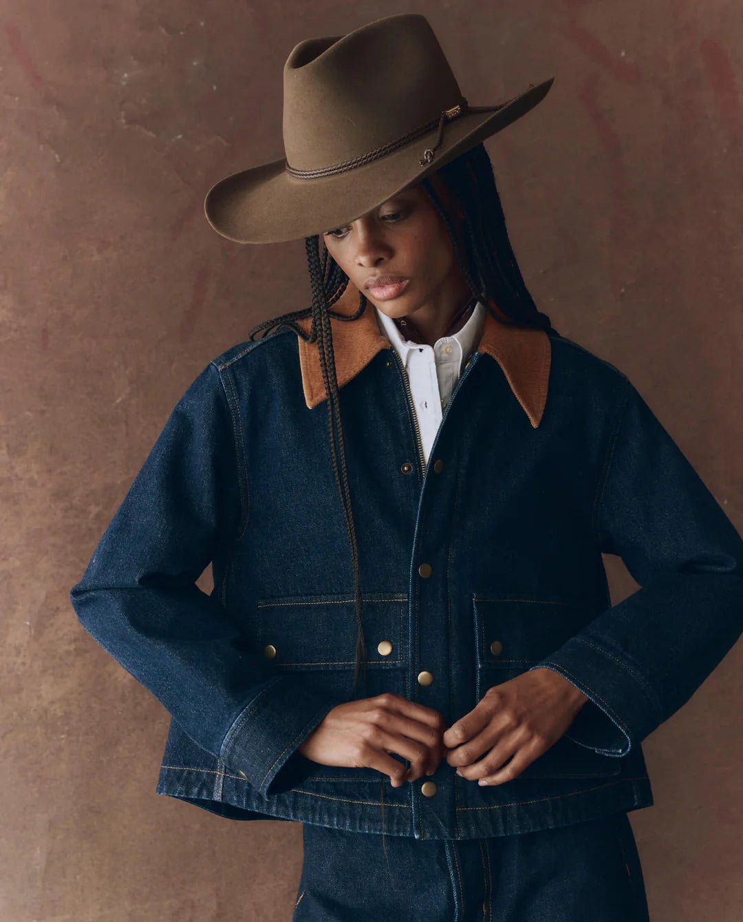 The Great - Midnight Rinse Denim Swingy Jacket - Kalifornia Jean Bar