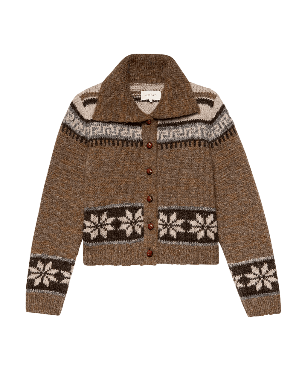 The Great - Nordic Scholar Cardigan Hickory Fair Aisle - Kalifornia Jean Bar