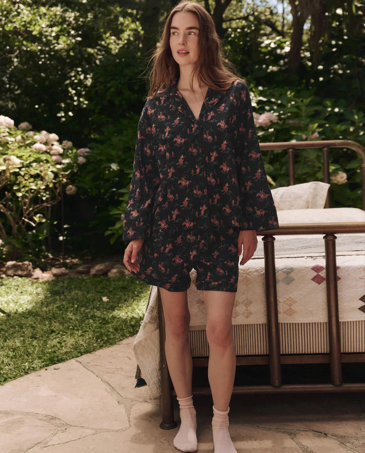 The Great - Pajama Shirt in Navy Cowboy - Kalifornia Jean Bar