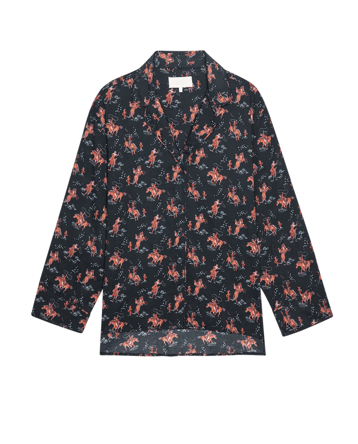 The Great - Pajama Shirt in Navy Cowboy - Kalifornia Jean Bar