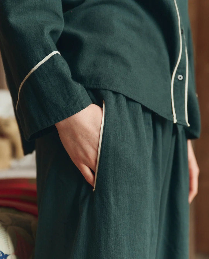 The Great - Pine Cream Flannel Western Easy Sleep Pant - Kalifornia Jean Bar