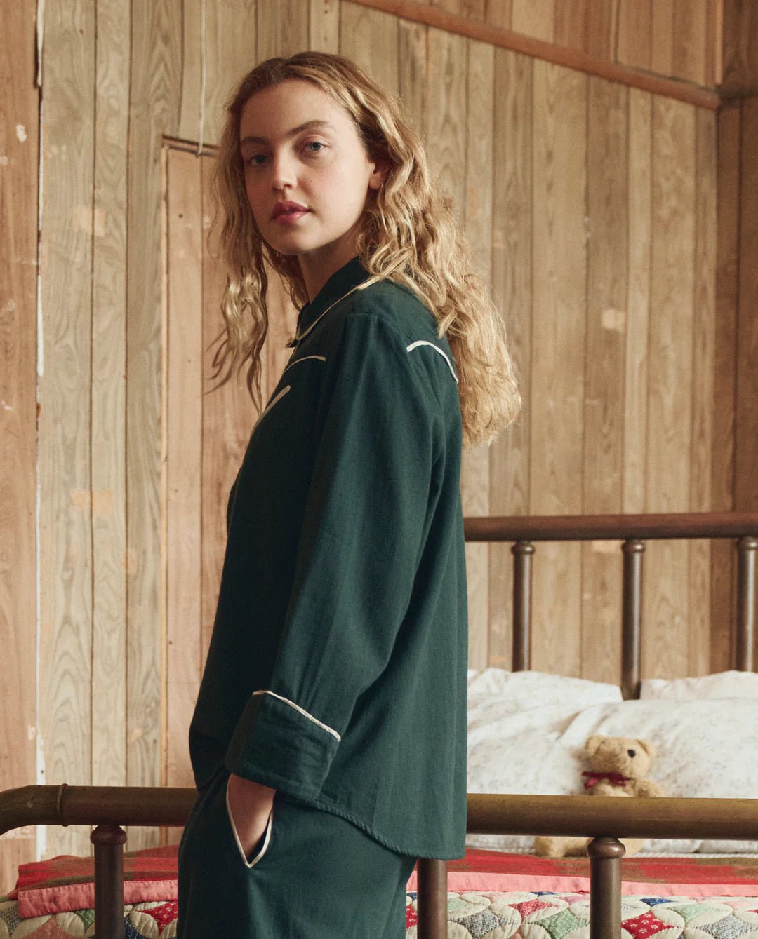 The Great - Pine Cream Flannel Western Pajama Shirt - Kalifornia Jean Bar