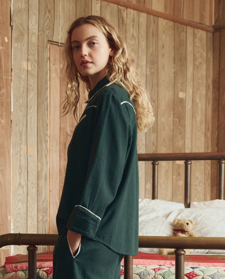 The Great - Pine Cream Flannel Western Pajama Shirt - Kalifornia Jean Bar