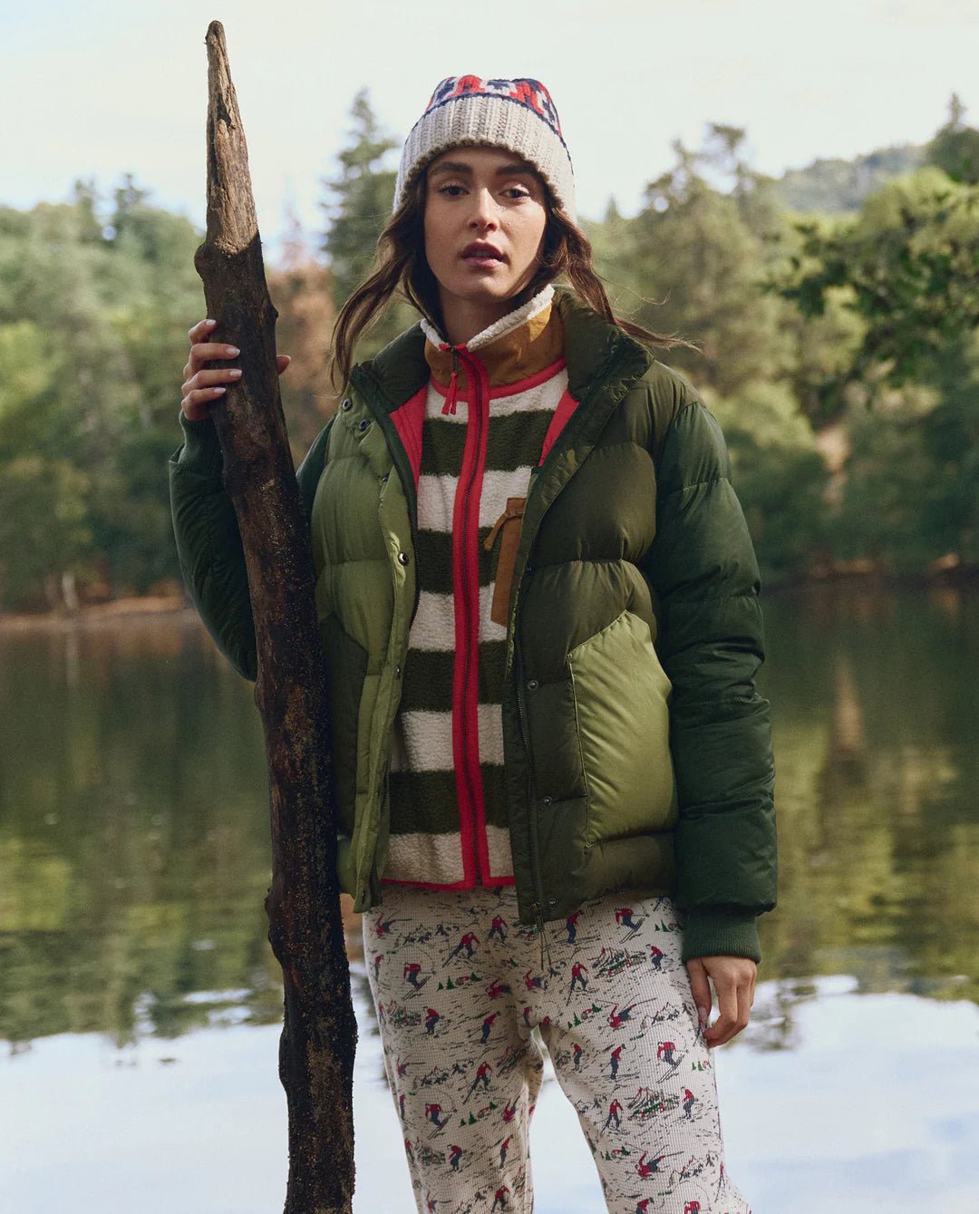 The Great - Polar Puffer in Army Colorblock - Kalifornia Jean Bar