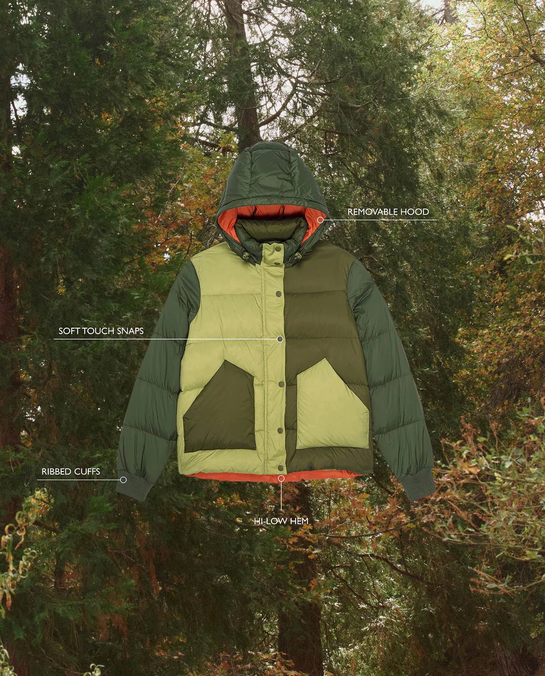 The Great - Polar Puffer in Army Colorblock - Kalifornia Jean Bar