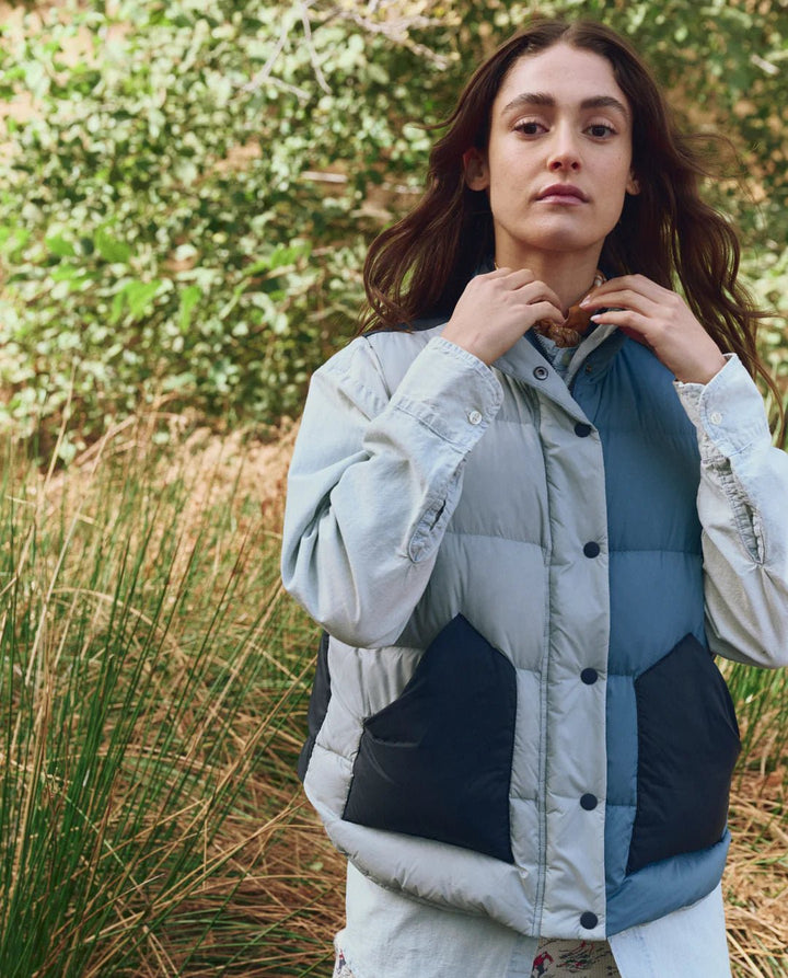 The Great - Polar Vest in Navy Colorblock - Kalifornia Jean Bar