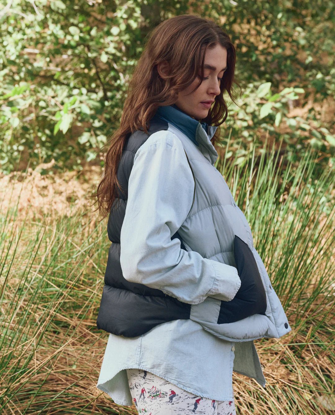 The Great - Polar Vest in Navy Colorblock - Kalifornia Jean Bar