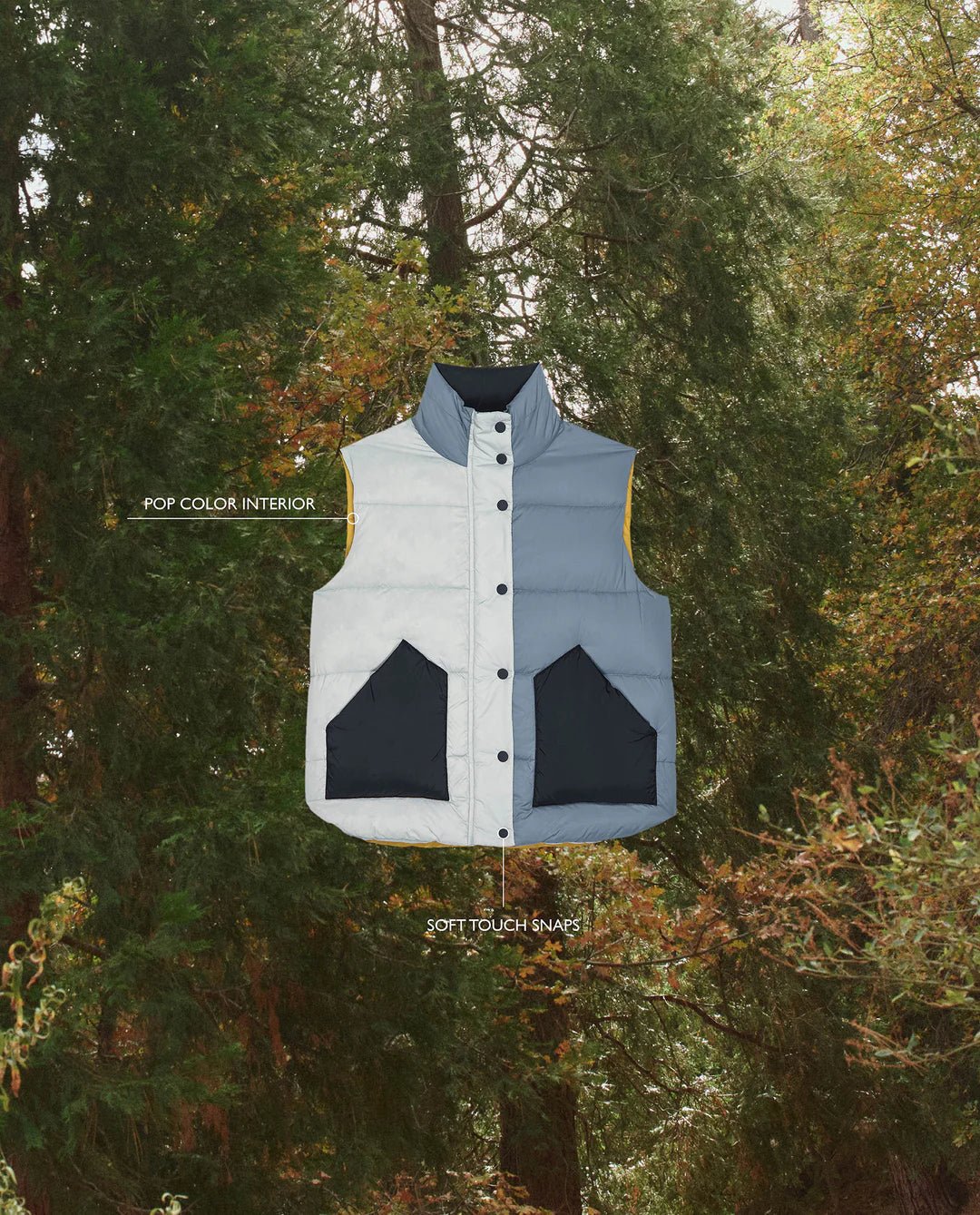 The Great - Polar Vest in Navy Colorblock - Kalifornia Jean Bar