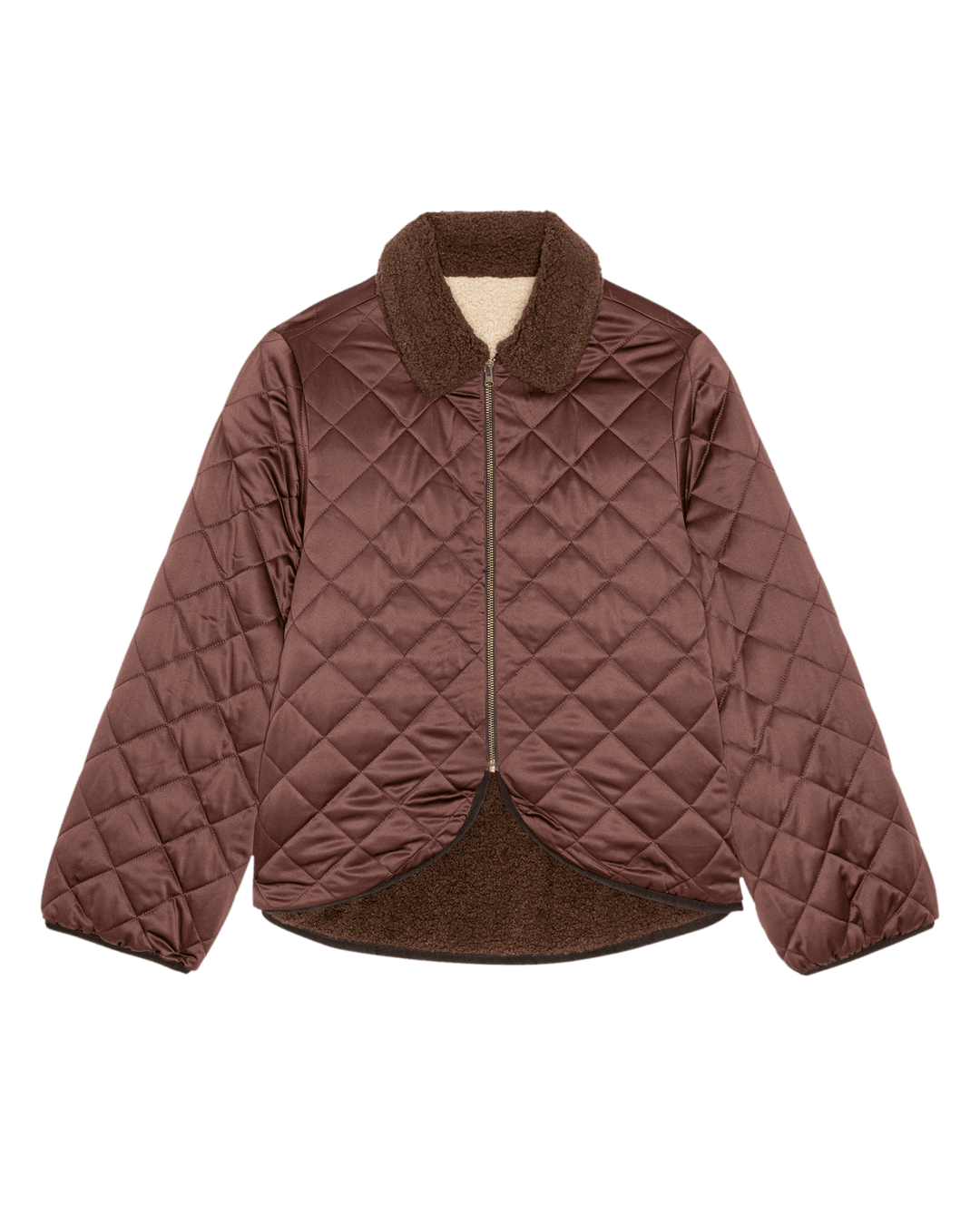 THE GREAT. - Reversible Western Yoke Pasture Jacket Brown w/ Cream - Kalifornia Jean Bar