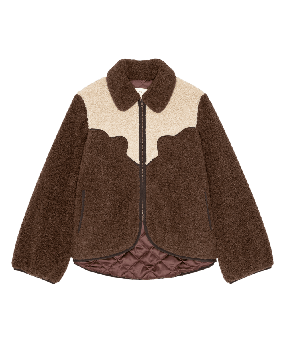 THE GREAT. - Reversible Western Yoke Pasture Jacket Brown w/ Cream - Kalifornia Jean Bar