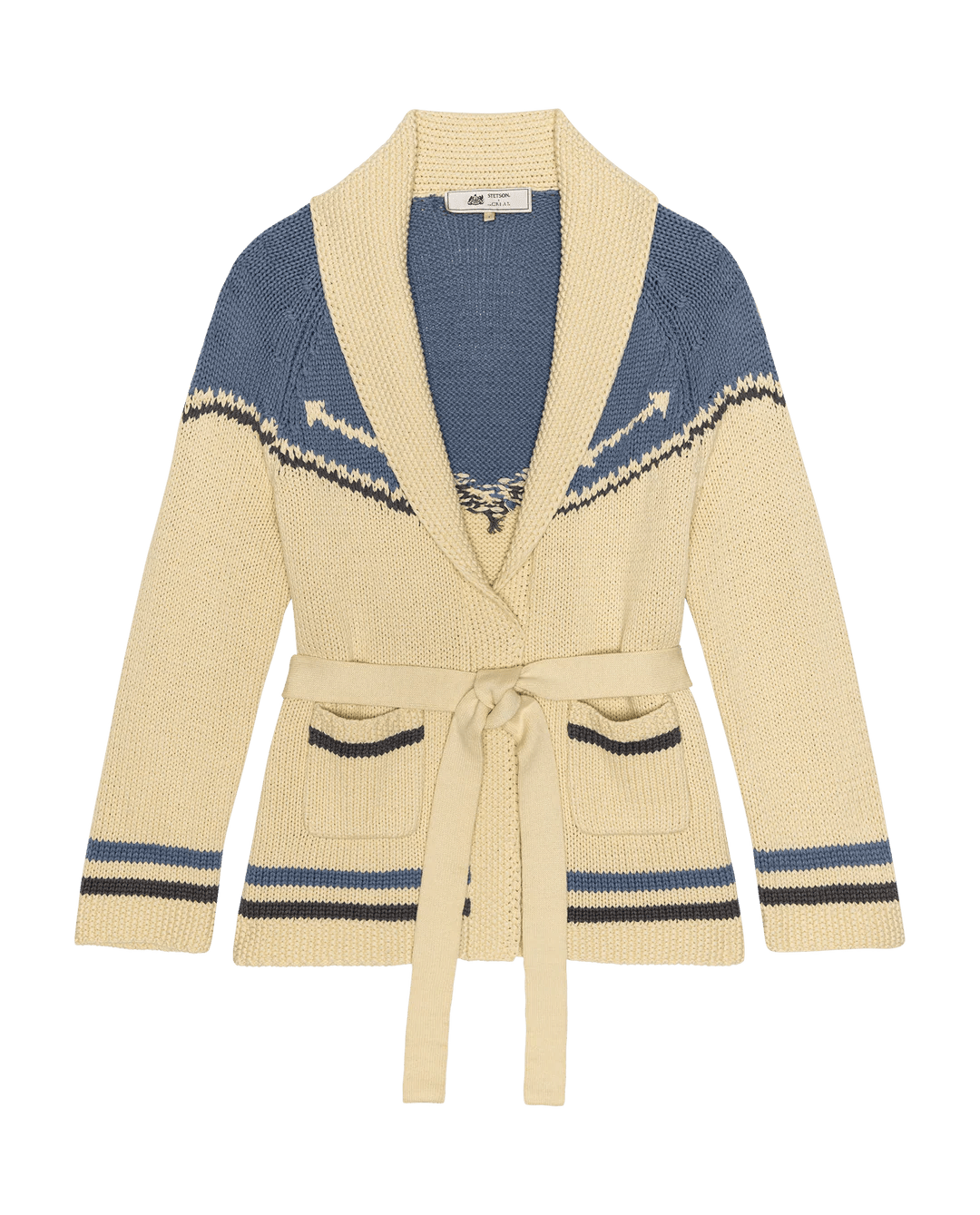 The Great - Robin Blue Stetson Western Riding Cardigan Sweater - Kalifornia Jean Bar