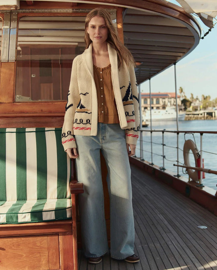 The Great - Sailboat Lodge Cardigan Cream - Kalifornia Jean Bar