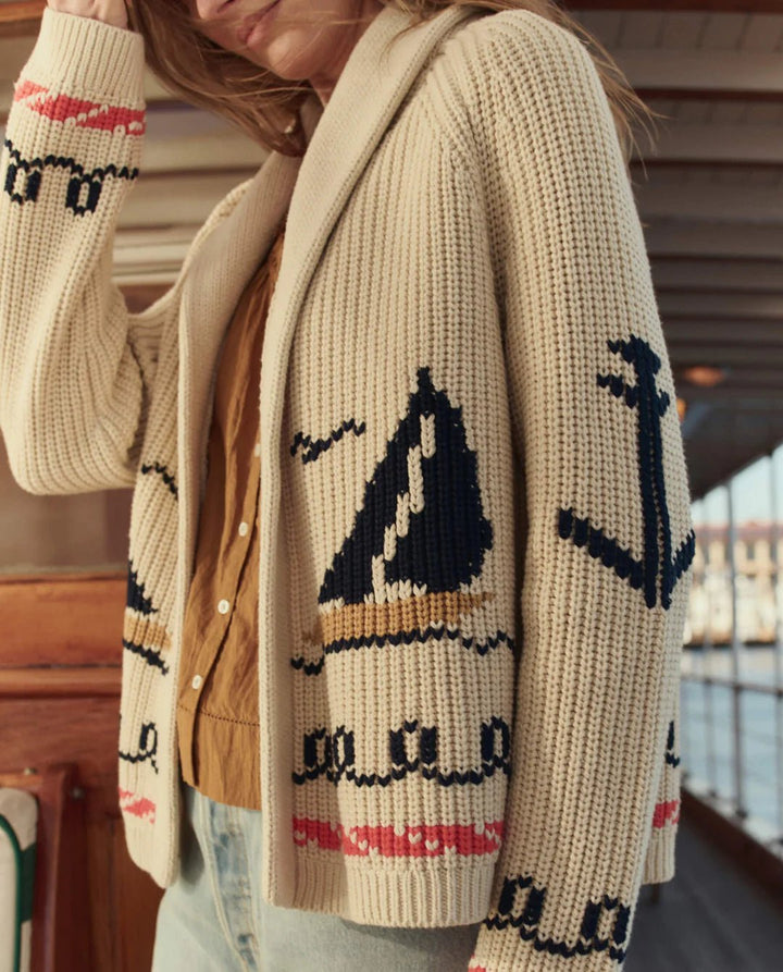 The Great - Sailboat Lodge Cardigan Cream - Kalifornia Jean Bar