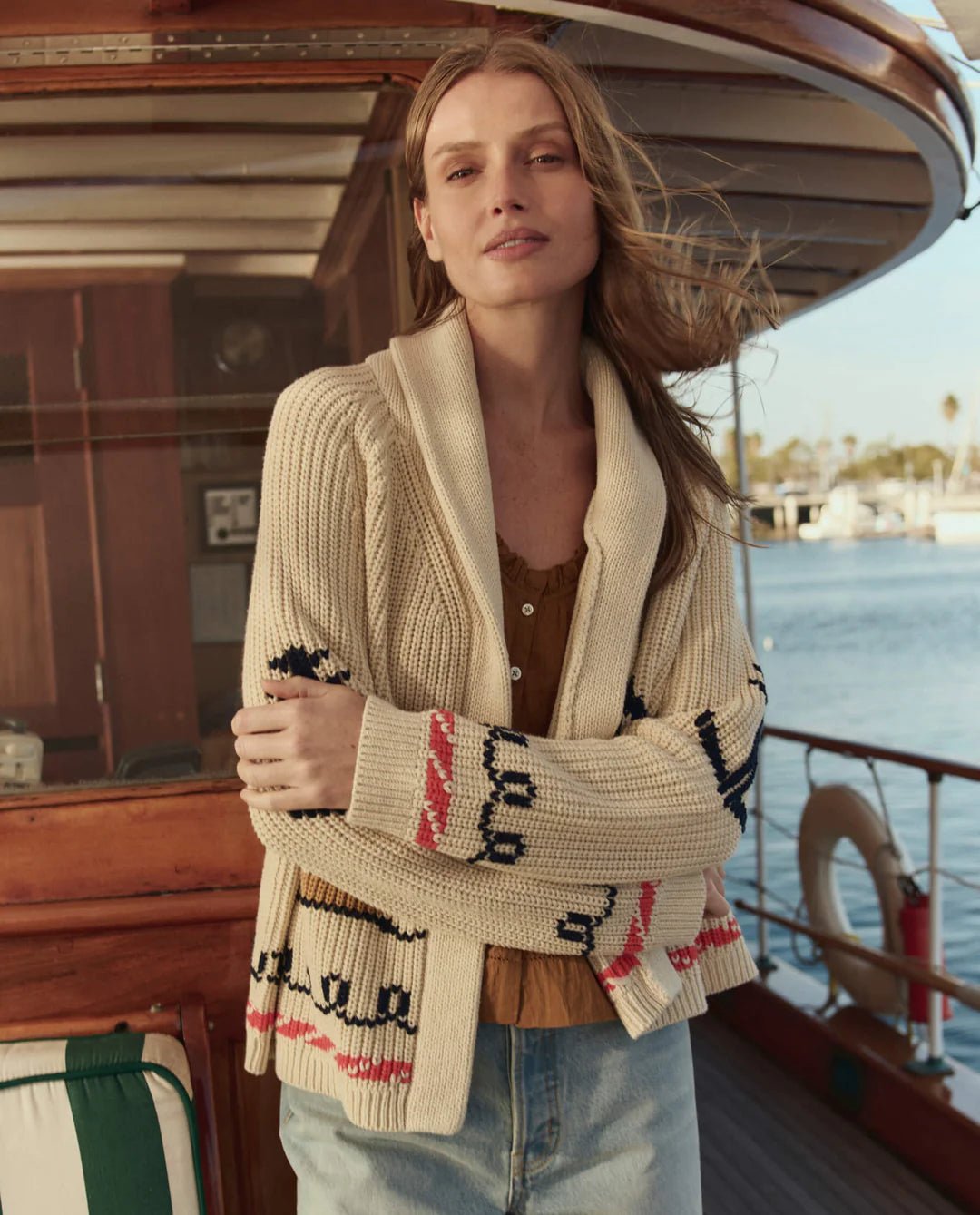 The Great - Sailboat Lodge Cardigan Cream - Kalifornia Jean Bar