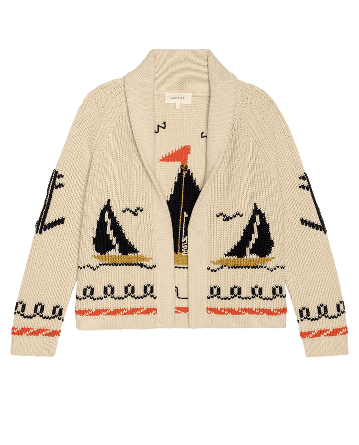 The Great - Sailboat Lodge Cardigan Cream - Kalifornia Jean Bar