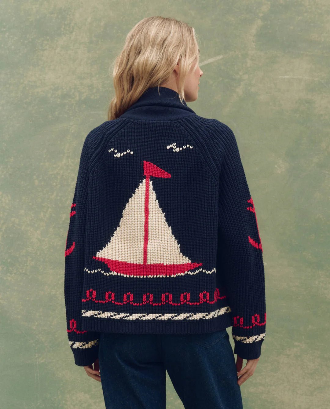 The Great - Sailboat Lodge Cardigan Dark Navy - Kalifornia Jean Bar
