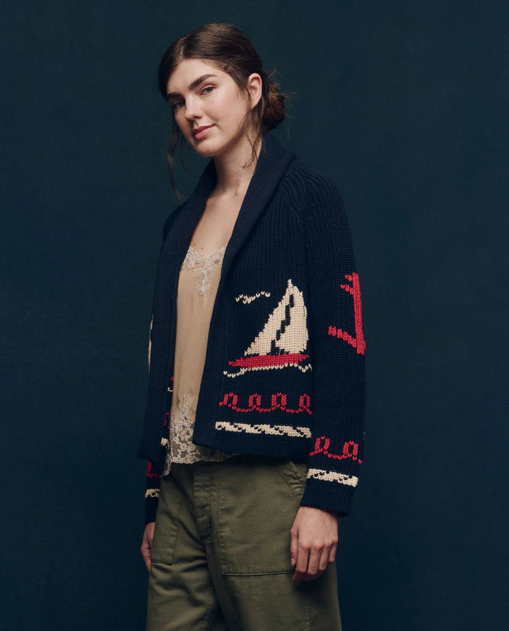 The Great - Sailboat Lodge Cardigan Dark Navy - Kalifornia Jean Bar