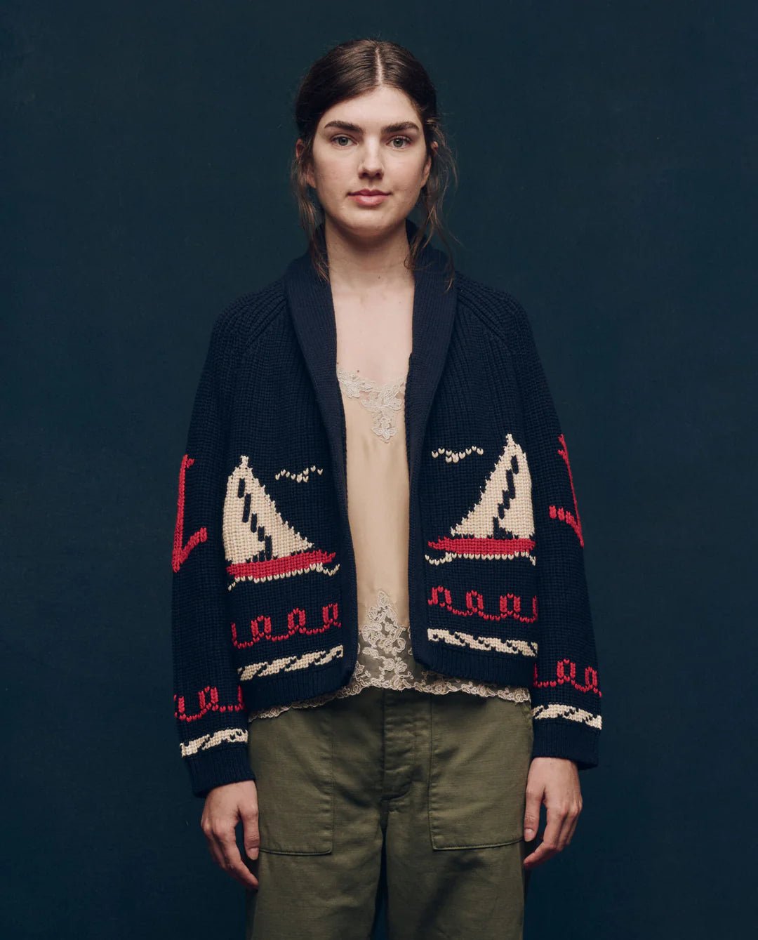 The Great - Sailboat Lodge Cardigan Dark Navy - Kalifornia Jean Bar