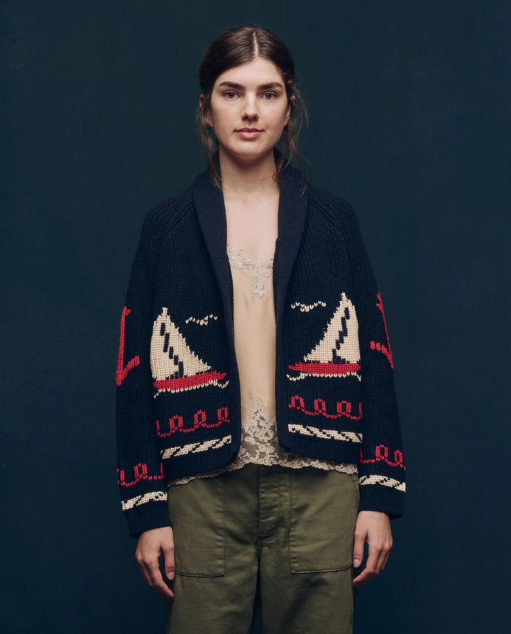 The Great - Sailboat Lodge Cardigan Dark Navy - Kalifornia Jean Bar