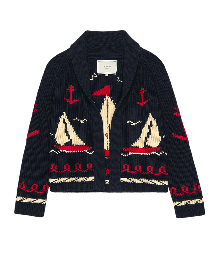 The Great - Sailboat Lodge Cardigan Dark Navy - Kalifornia Jean Bar