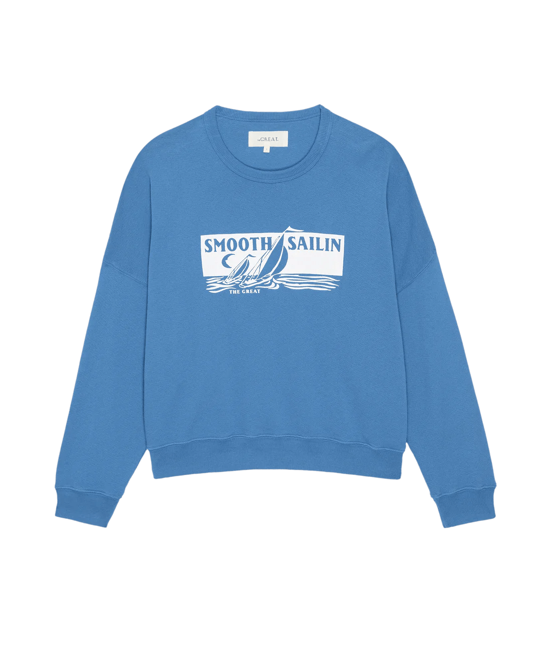 The Great - Smooth Sailin Teammate Sweatshirt in Pool Blue - Kalifornia Jean Bar