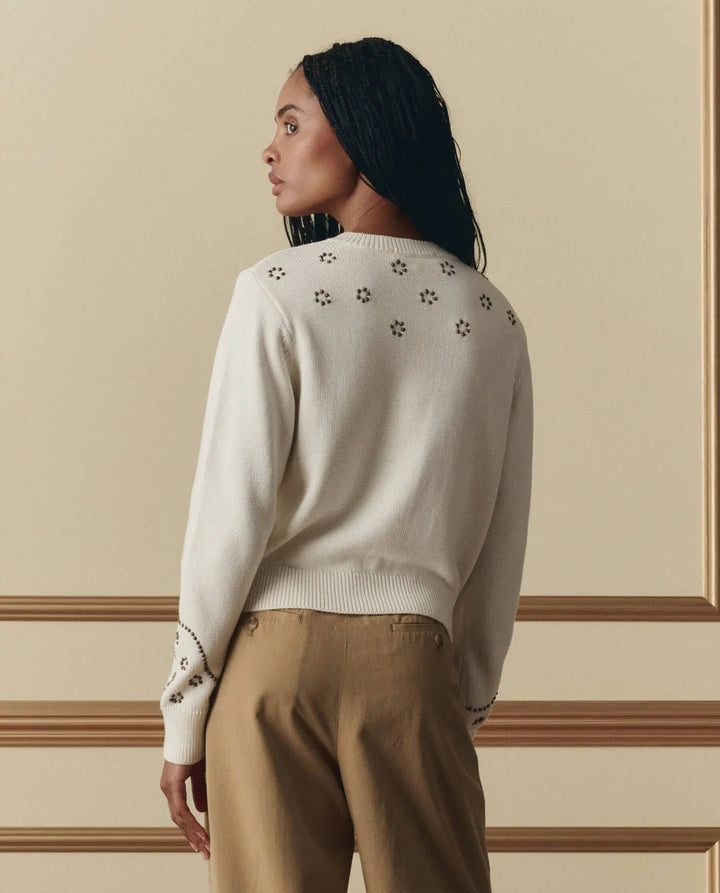 The Great - Studded Cardigan in Natural - Kalifornia Jean Bar