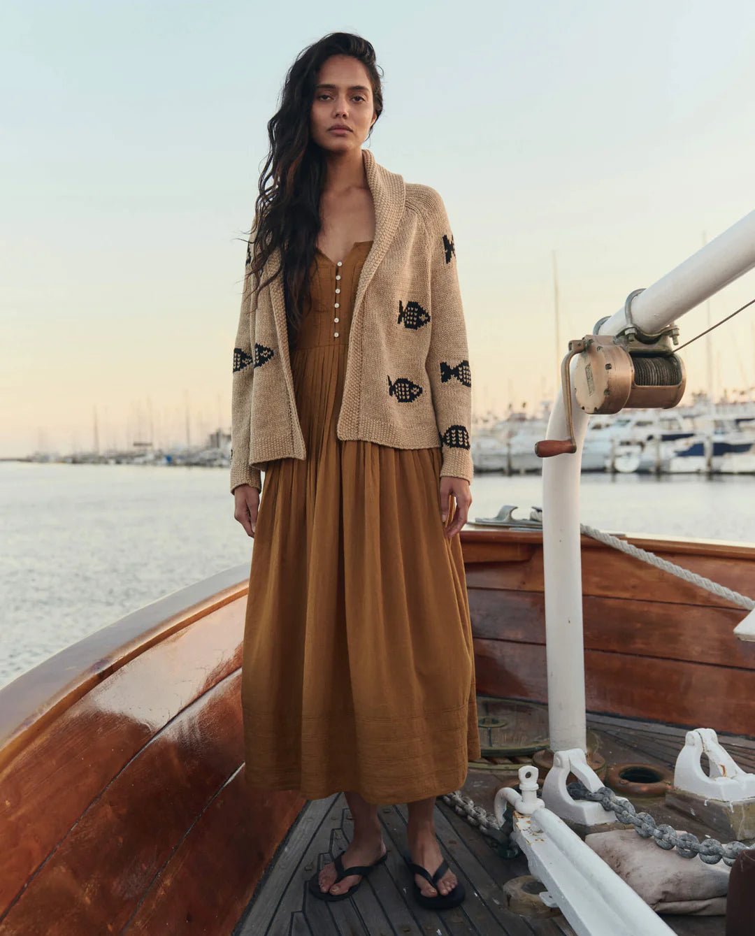 The Great - Swimming Fish Lodge Cardigan - Kalifornia Jean Bar