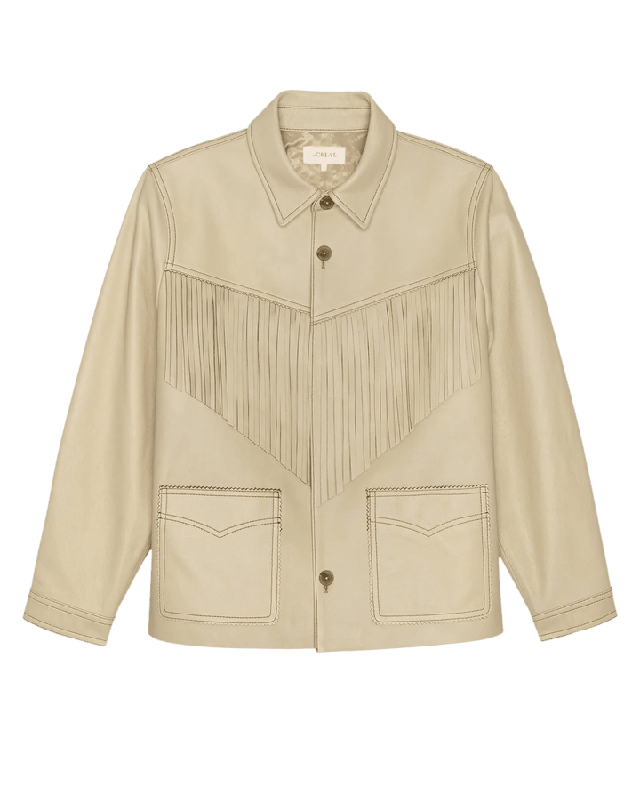 The Great - Toasted Almond Leather Fringe Jacket - Kalifornia Jean Bar
