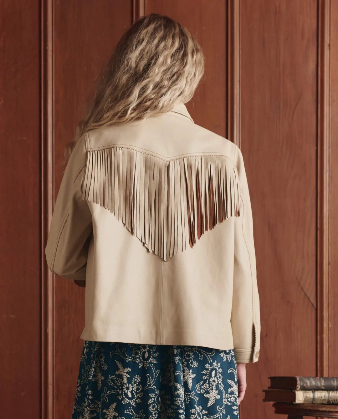 The Great - Toasted Almond Leather Fringe Jacket - Kalifornia Jean Bar