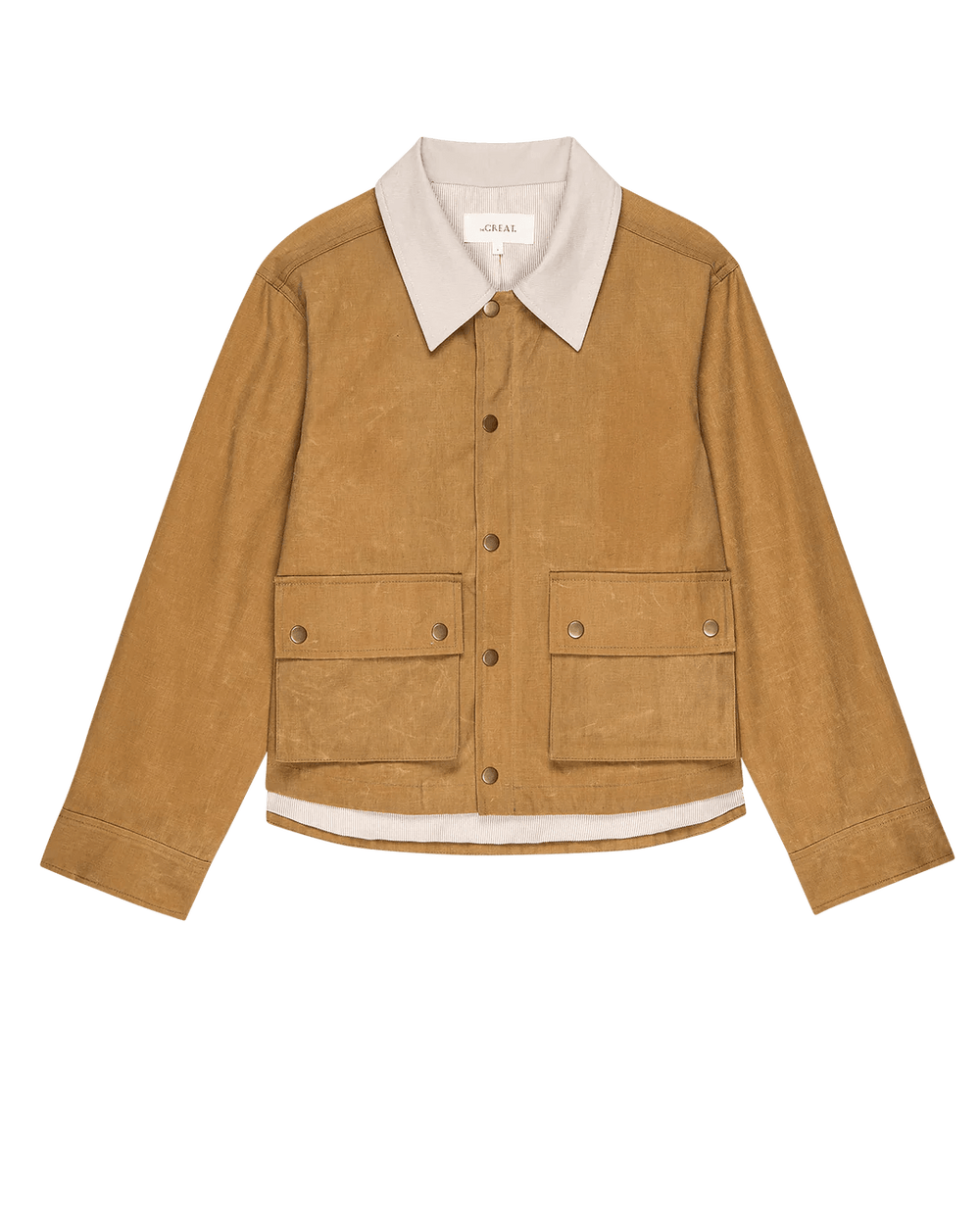 The Great - Waxed Swingy Jacket in Walnut - Kalifornia Jean Bar