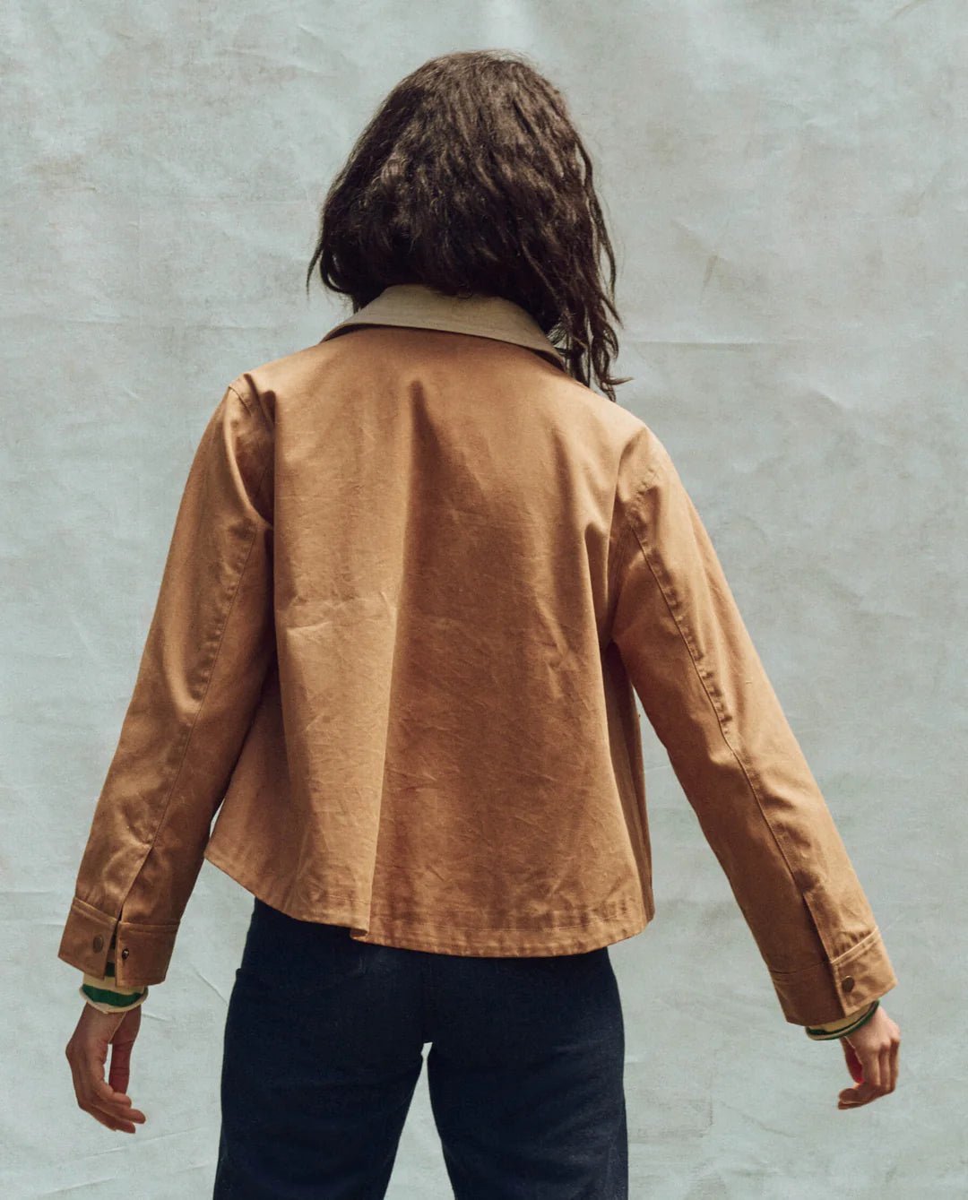 The Great - Waxed Swingy Jacket in Walnut - Kalifornia Jean Bar