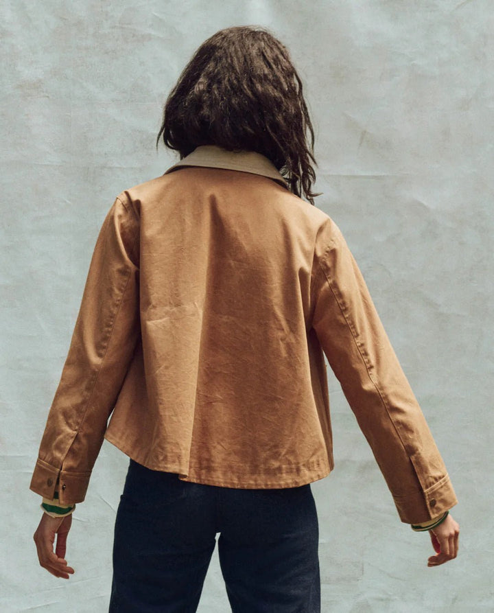 The Great - Waxed Swingy Jacket in Walnut - Kalifornia Jean Bar