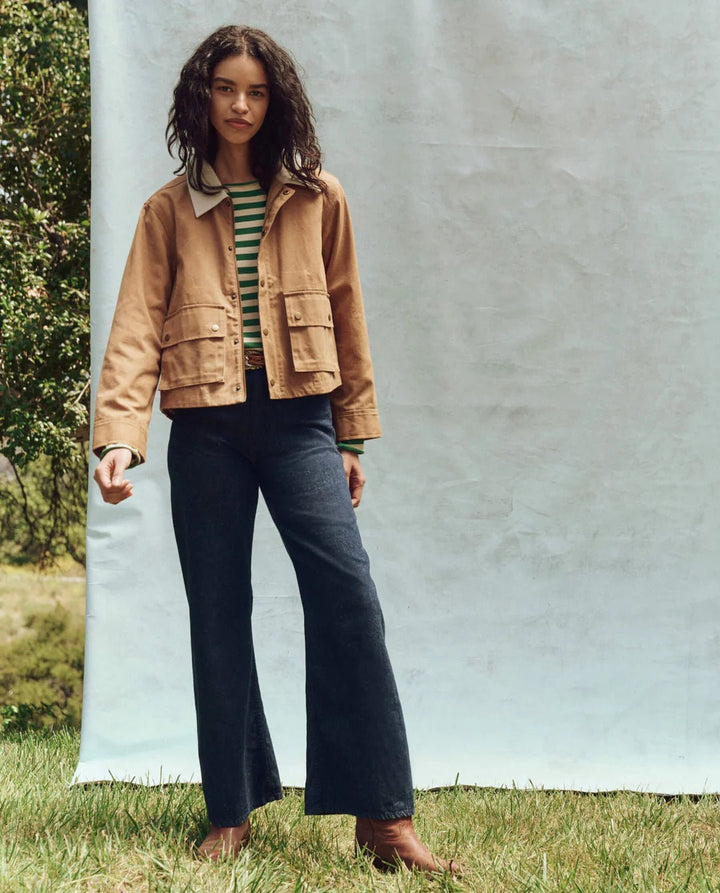 The Great - Waxed Swingy Jacket in Walnut - Kalifornia Jean Bar