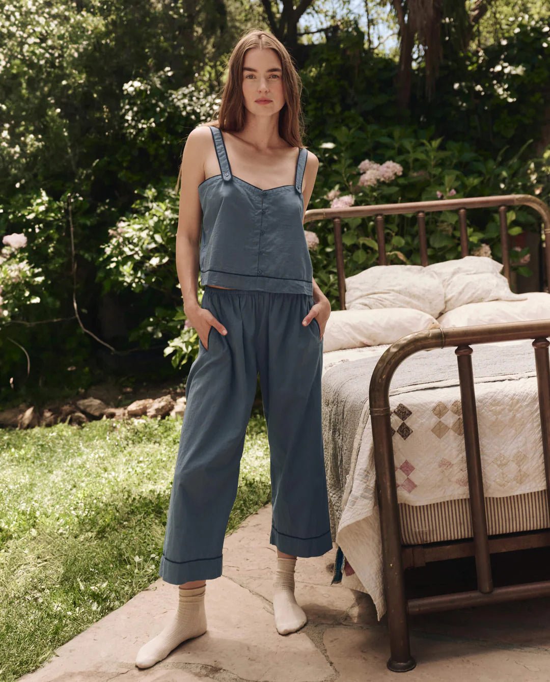 The Great - Western Easy Sleep Pant in Blue Dusk - Kalifornia Jean Bar