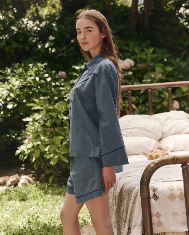 The Great - Western Pajama Shirt in Blue Dusk - Kalifornia Jean Bar