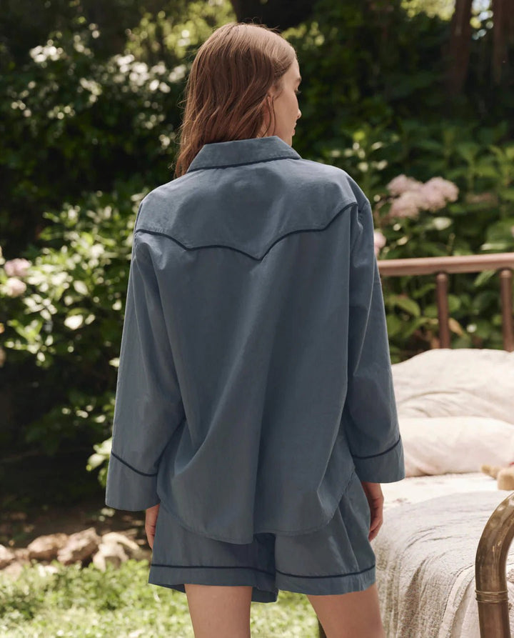 The Great - Western Pajama Shirt in Blue Dusk - Kalifornia Jean Bar