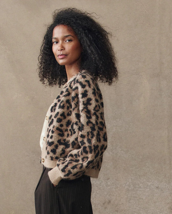 The Great - Windsor Cardigan in Leopard - Kalifornia Jean Bar