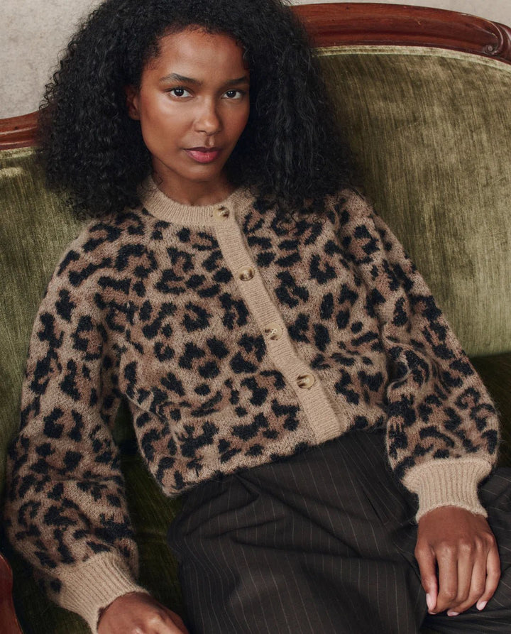 The Great - Windsor Cardigan in Leopard - Kalifornia Jean Bar