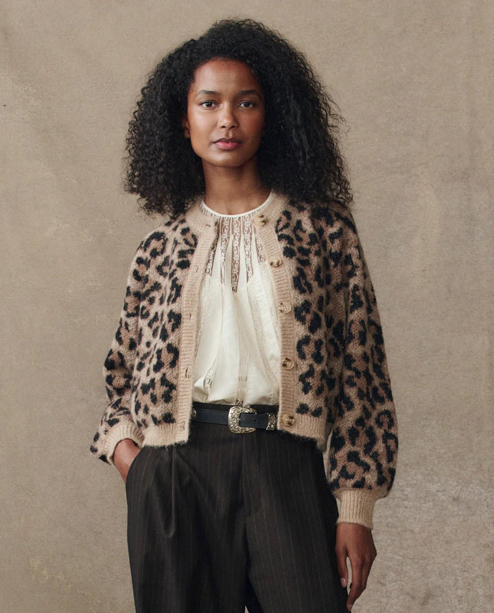 The Great - Windsor Cardigan in Leopard - Kalifornia Jean Bar