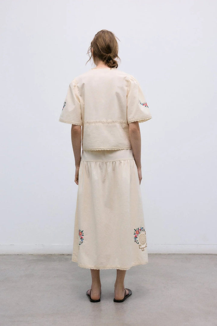 The New Society - Narcise Skirt Ecru - Kalifornia Jean Bar