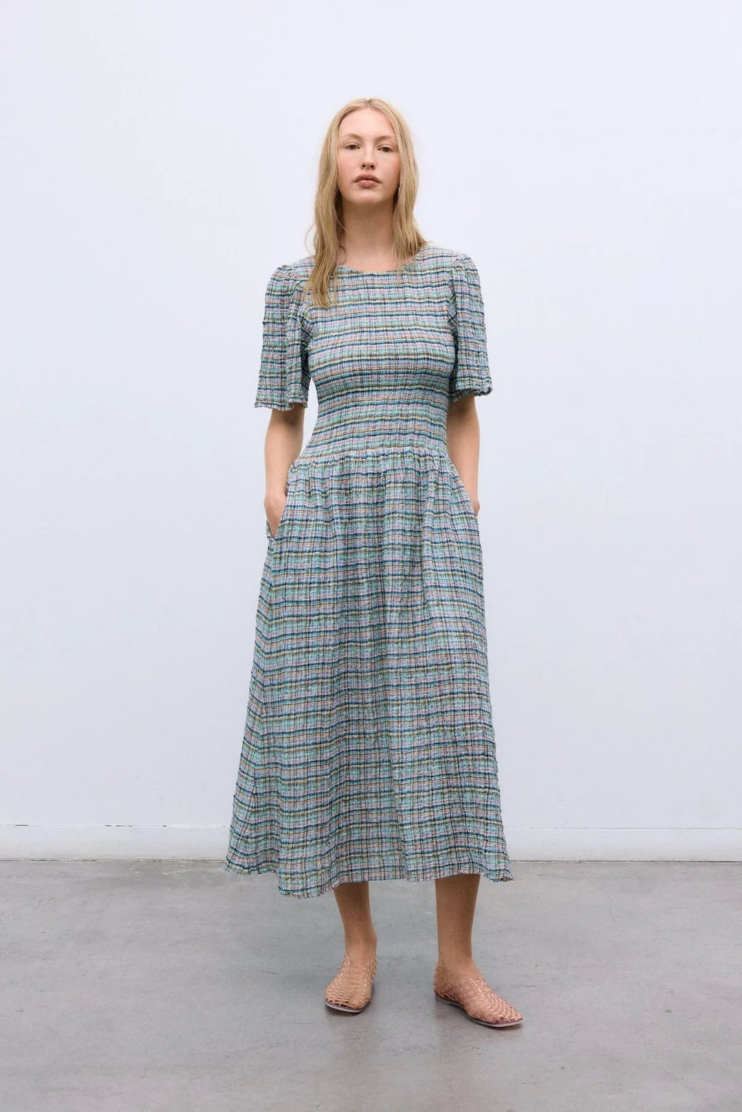 The New Society - Zinnia Check Dress - Kalifornia Jean Bar
